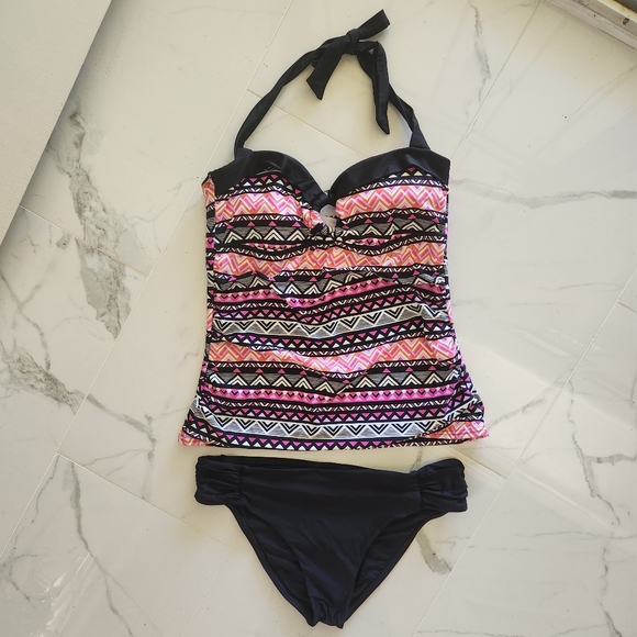 24th & Ocean Mallorca Side Shirred Tankini Top